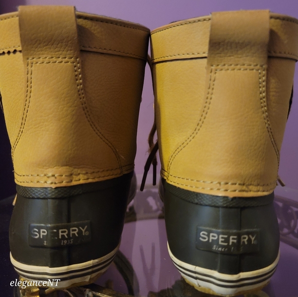 Sperry Little Boy's Bowline Tan Duck Boots Sz: 3M - Picture 10 of 10